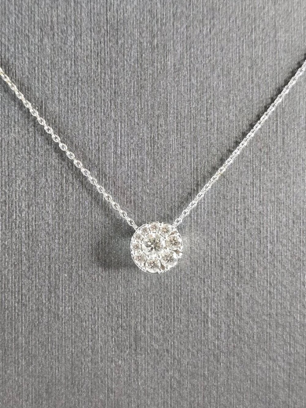 Womens Vintage Estate 18K White Gold Diamond Pendant Necklace 2.2g E5705